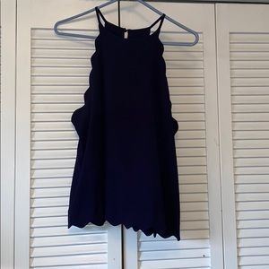 Navy scalloped Altar’d state tank